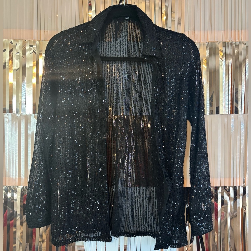Women’s Small Black Sequin Shirt